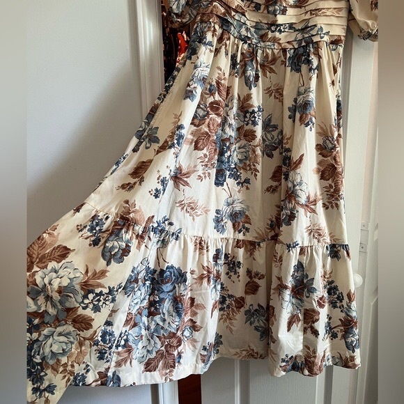 Abercrombie and Fitch Emerson Poplin Puff Sleeve Midi Dress Size M - Picture 5 of 6